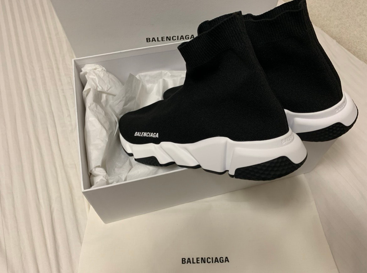 BALENCIAGA Women's Speed Recycled Knit Sneakers "Black"