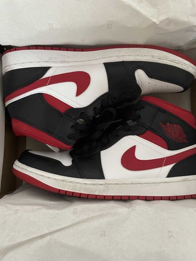 Nike Air Jordan 1 Mid "White/Gym Red Black"