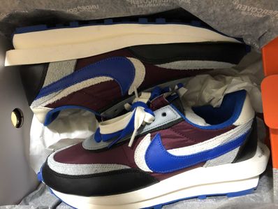 UNDERCOVER × sacai × Nike LD Waffle "Night Maroon/Pale Ivory-Ground Grey-Team Royal"