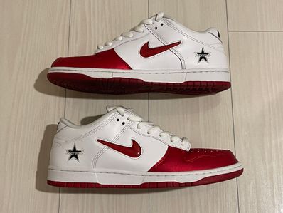 Supreme × Nike Dunk Low "Varsity Red/White"