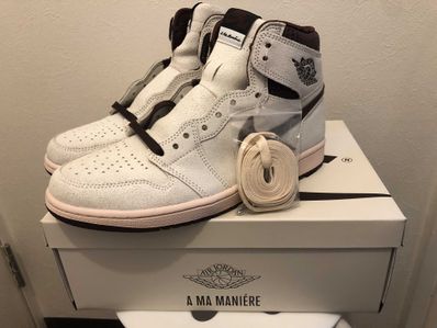 A Ma Maniere × Nike Air Jordan 1 Retro High OG "Sail and Burgundy"