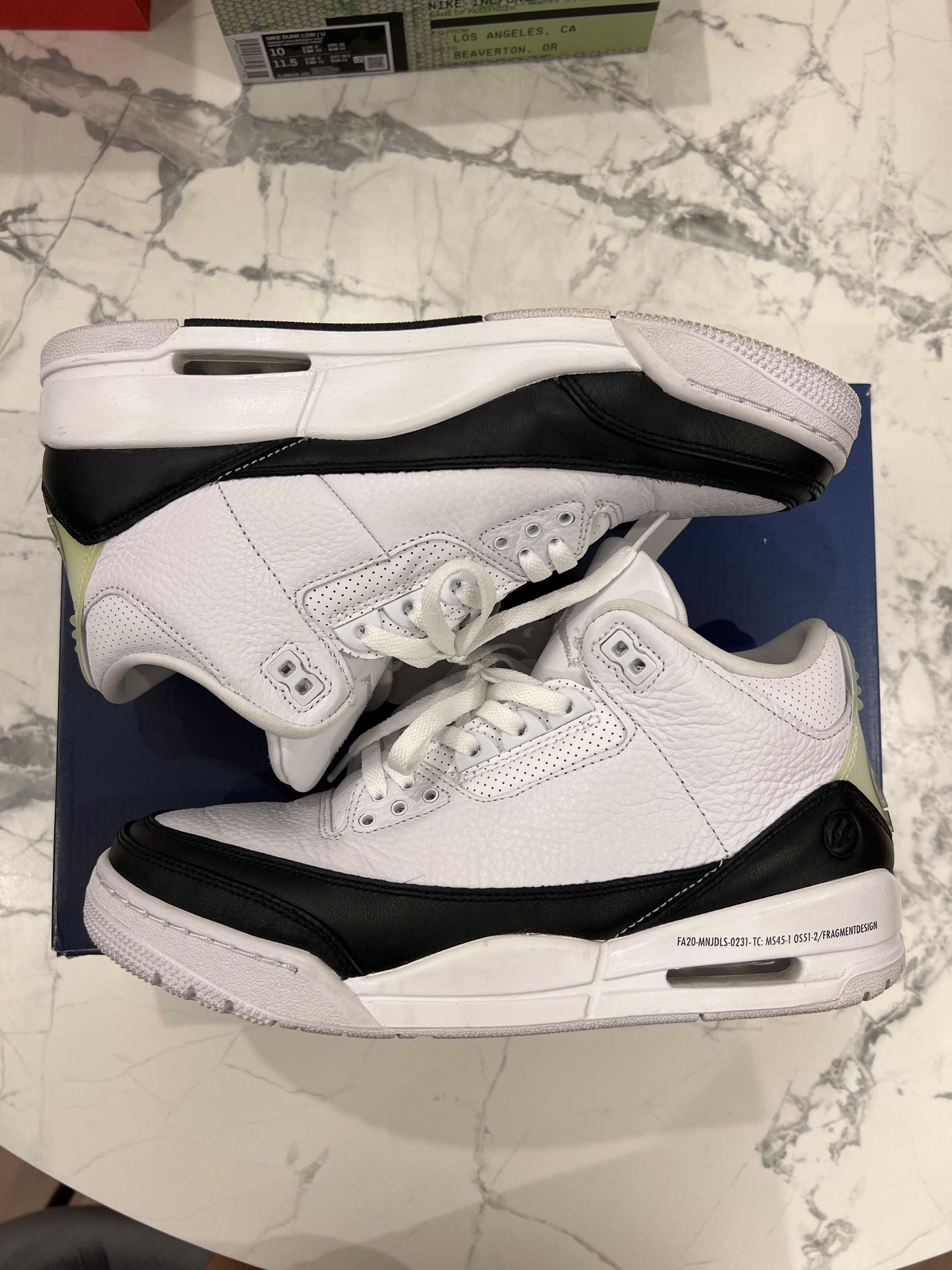 Fragment × Nike Air Jordan 3 "White/Black"