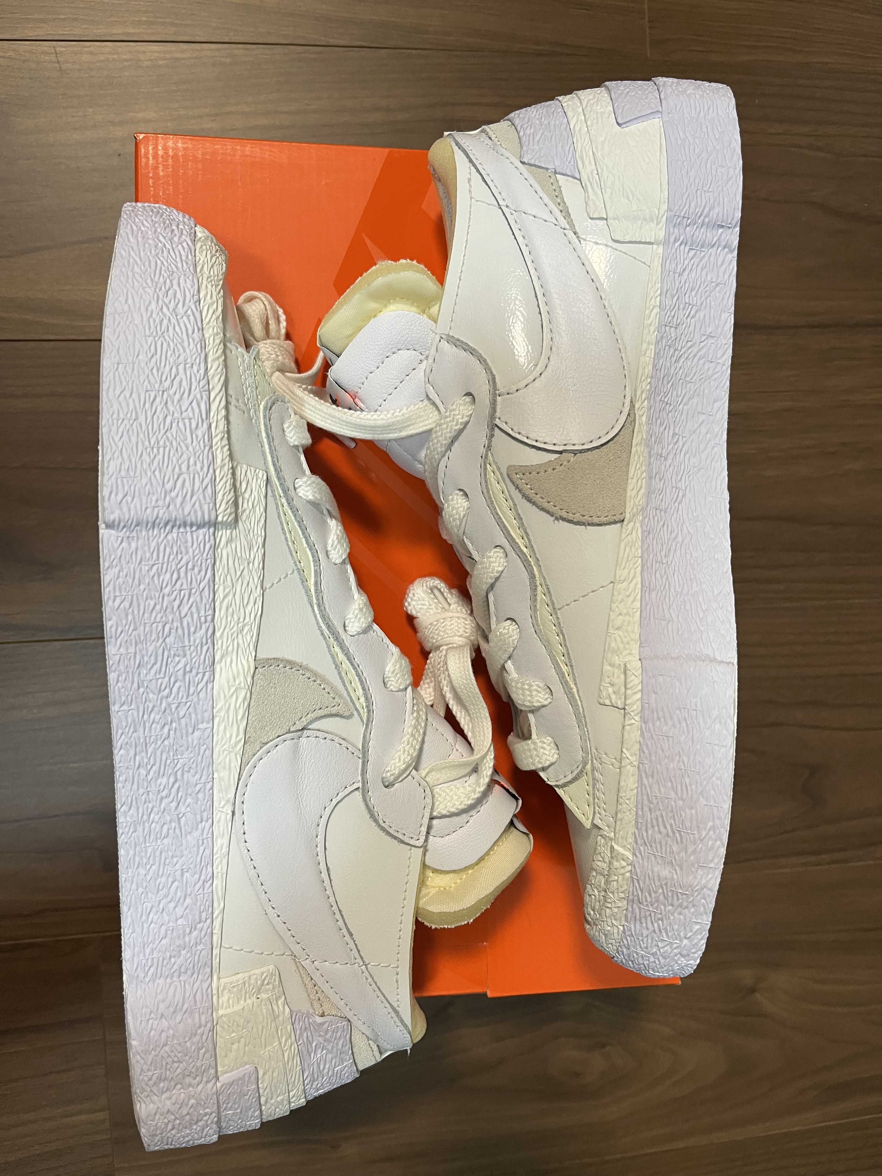 sacai × Nike Blazer Low "White Patent Leather"