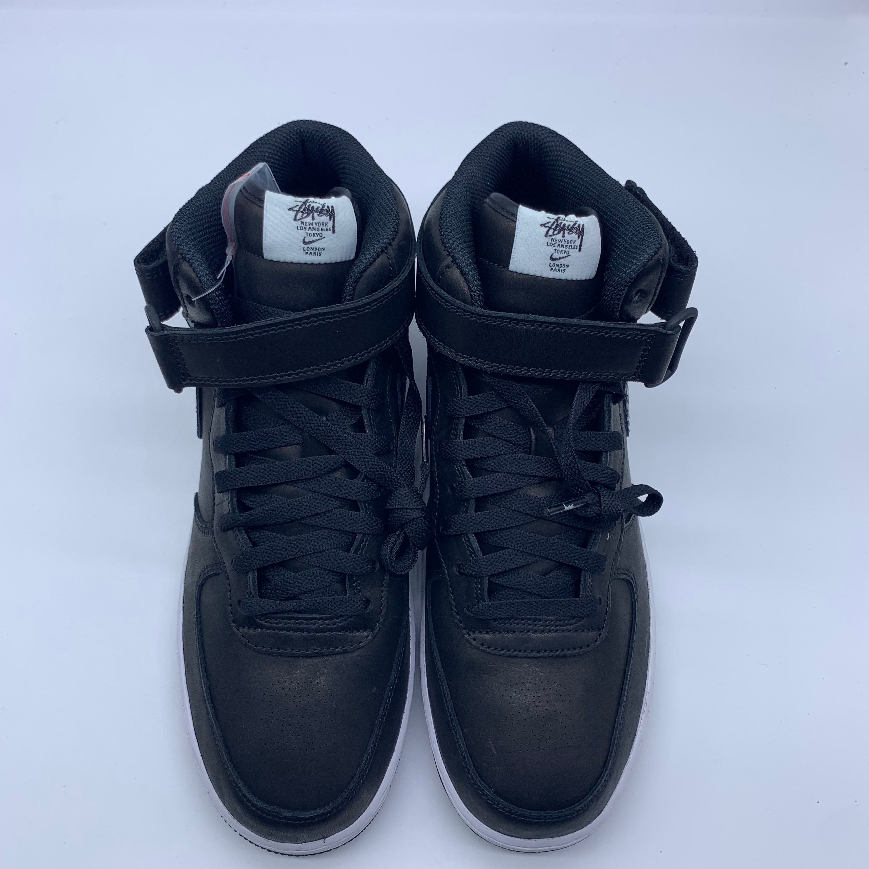 Stussy × Nike Air Force 1 Mid "Black/Black"