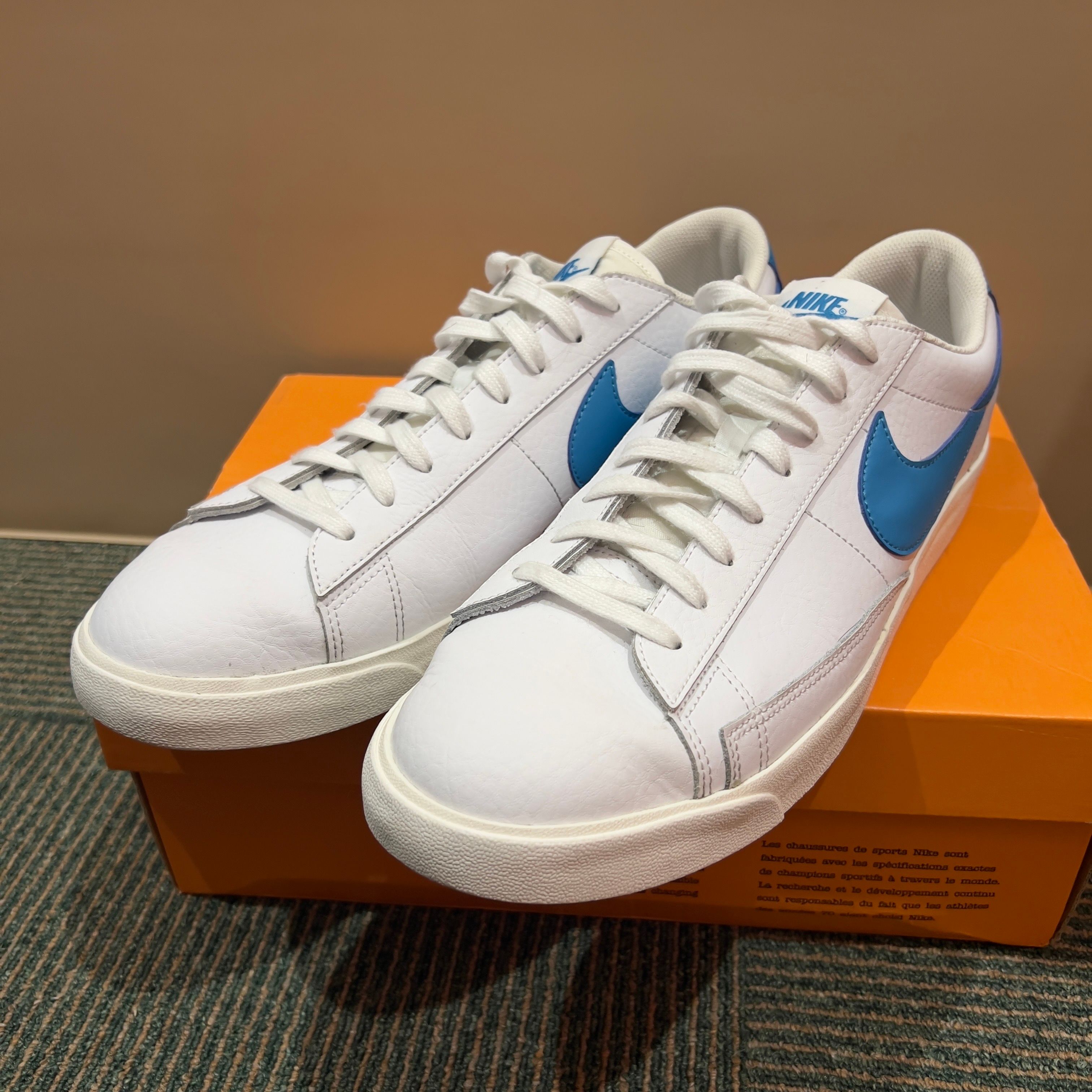 Nike Blazer Low Leather "White/Laser Blue/Sail"