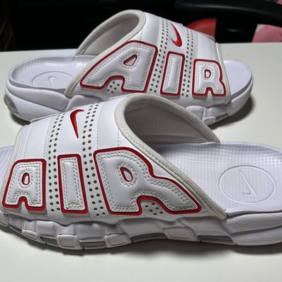 Nike Air More Uptempo Slide "White and University Red"