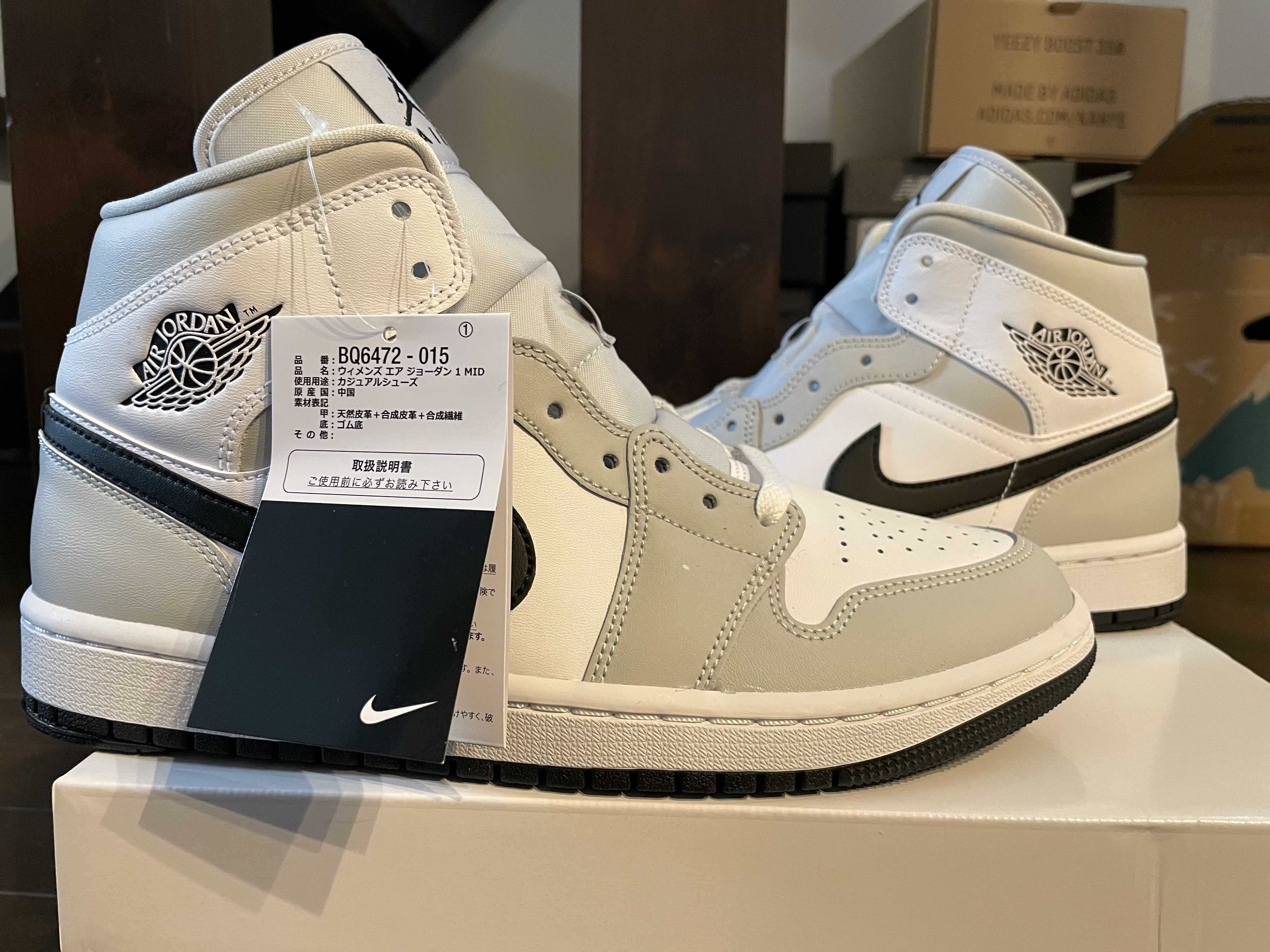 Nike Women's Air Jordan 1 Mid "Grey Fog/White/Black"