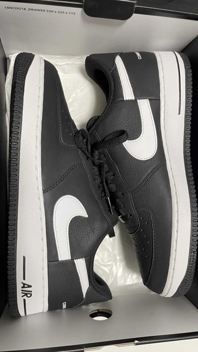 Supreme × COMME des GARCONS SHIRT × Nike Air Force 1 Low "Black/White" (2018)