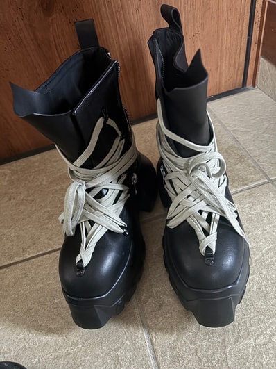 Rick Owens Hollywood Megalaced Mega Tractor "Black/Black"