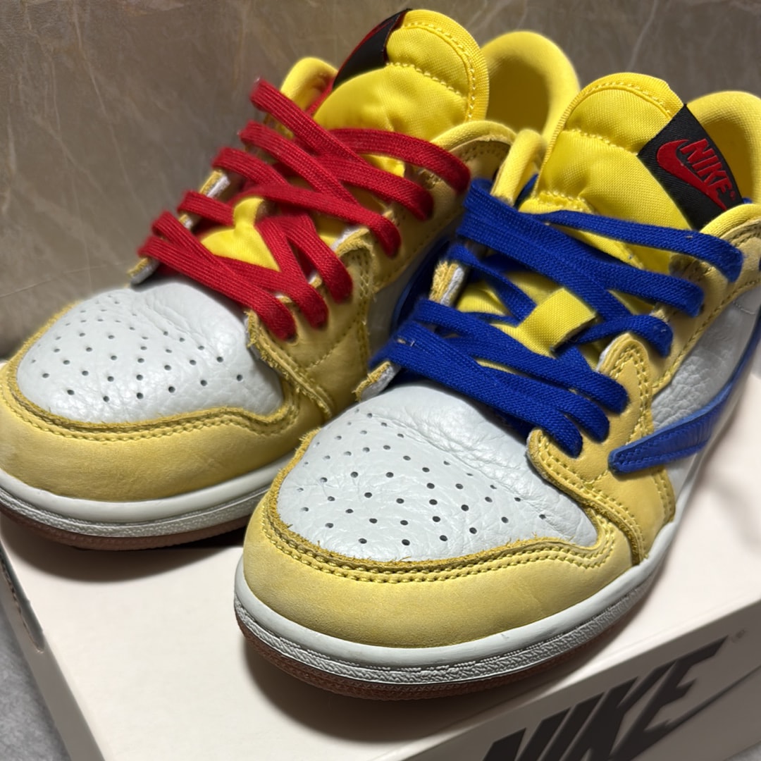 Travis Scott × Nike PS Jordan 1 Low OG SP "Canary"
