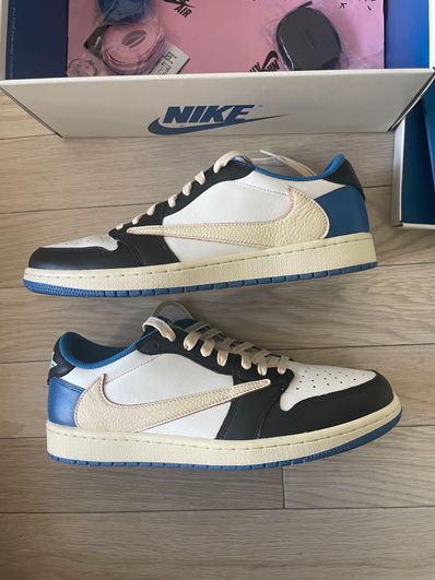 Travis Scott × fragment design × Nike Air Jordan 1 Low OG SP "Military Blue"