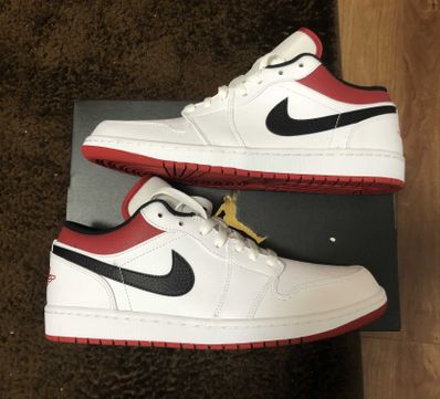 NIKE AIR JORDAN 1 LOW "WHITE/UNIVERSITY RED/BLACK"