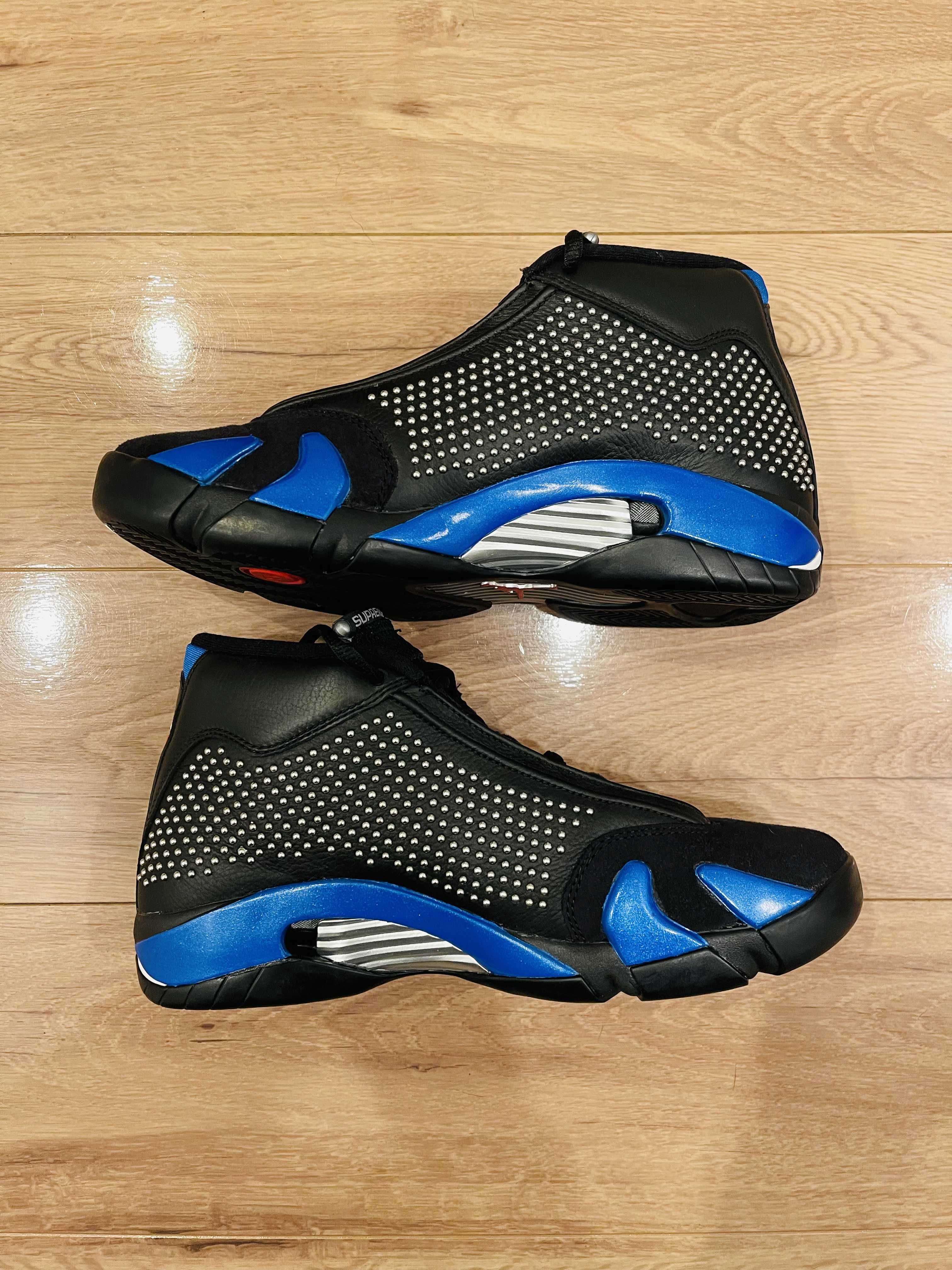 Supreme × Nike Air Jordan 14 Retro "Black/Varsity Royal/Chrome"