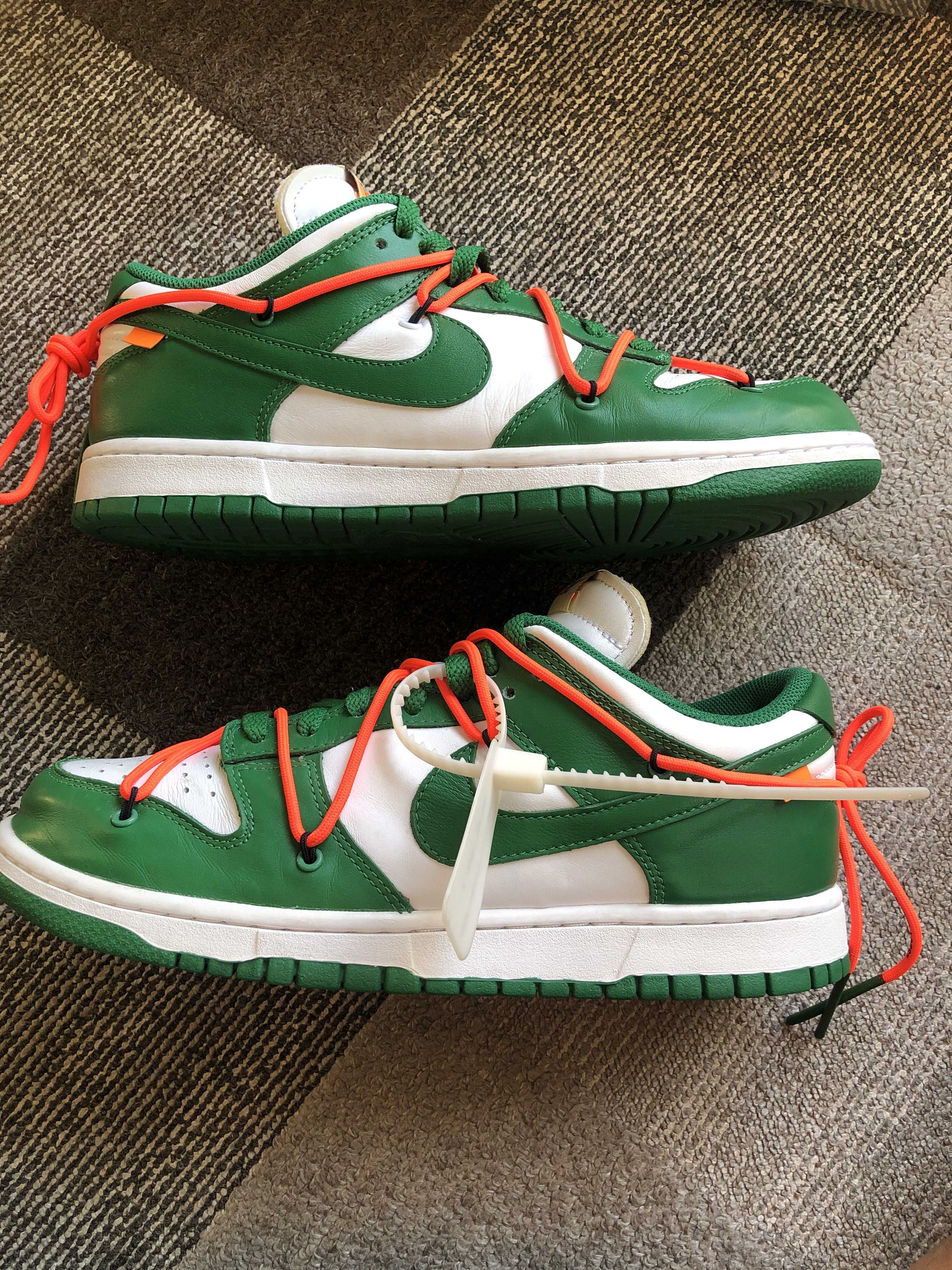 Off-White × Nike Dunk Low "White/Pine Green"