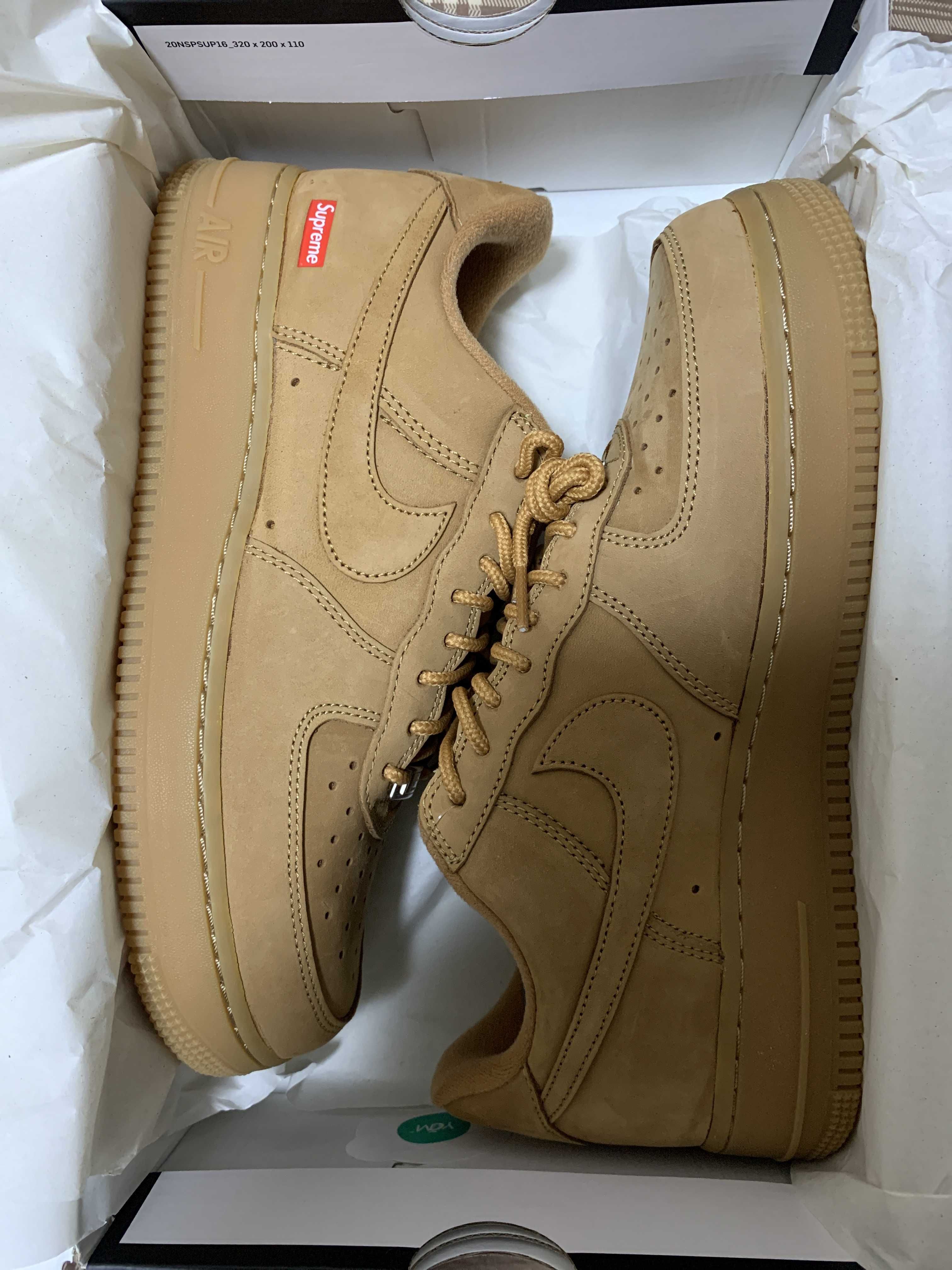 Supreme × Nike Air Force 1 Low "Flax/Wheat"