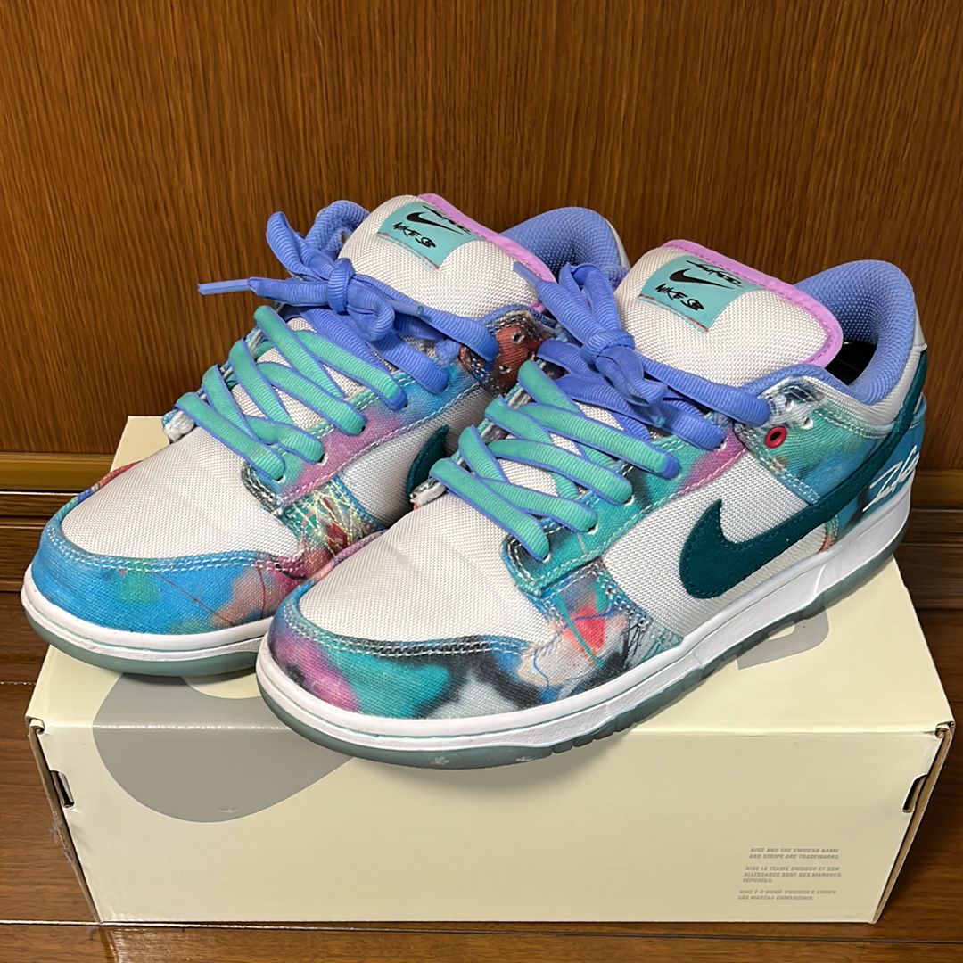 Futura × Nike SB Dunk Low "White and Geode Teal"