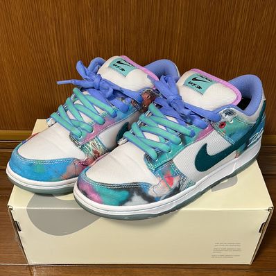 Futura × Nike SB Dunk Low "White and Geode Teal"