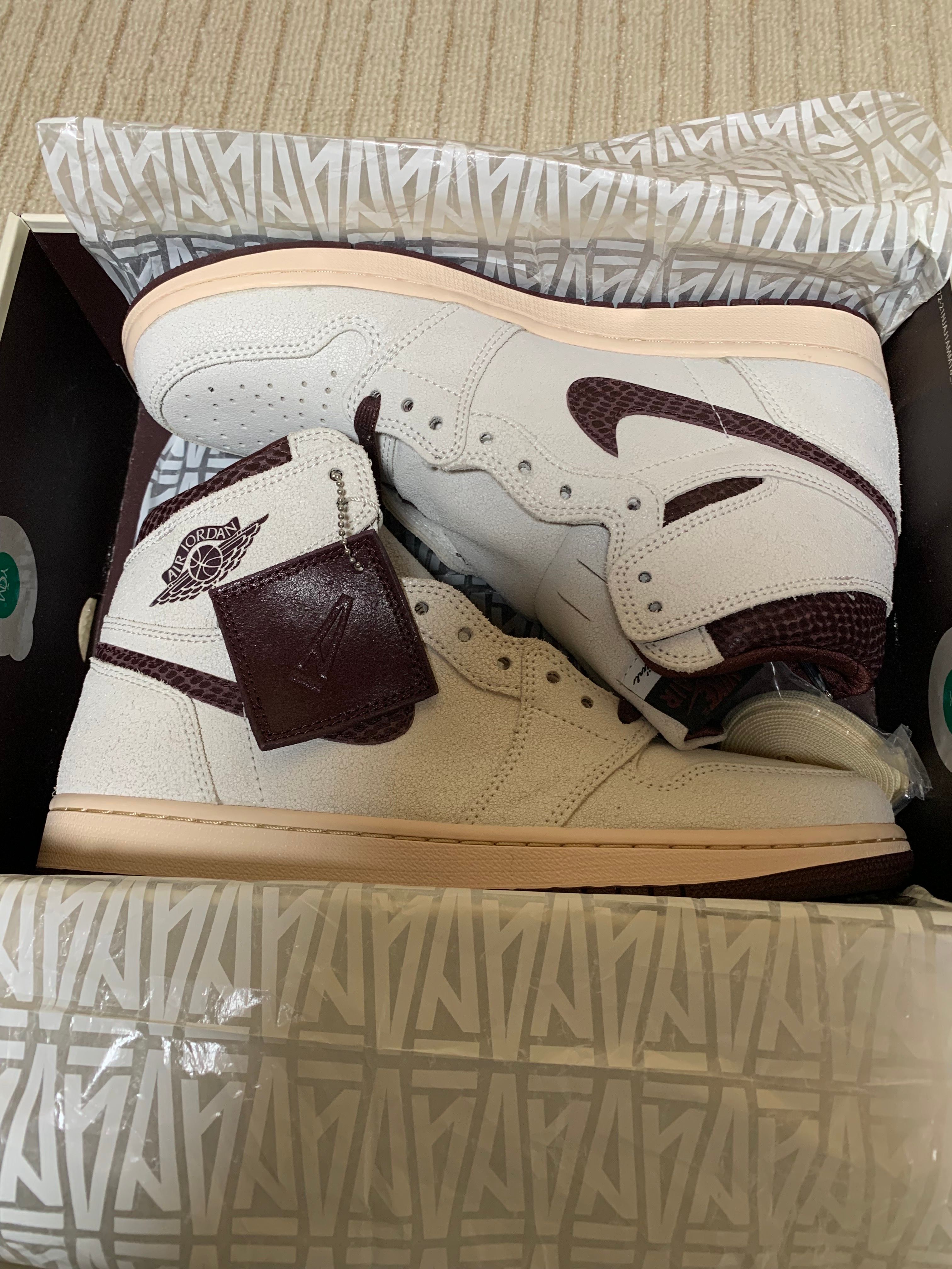 A Ma Maniere × Nike Air Jordan 1 Retro High OG "Sail and Burgundy"
