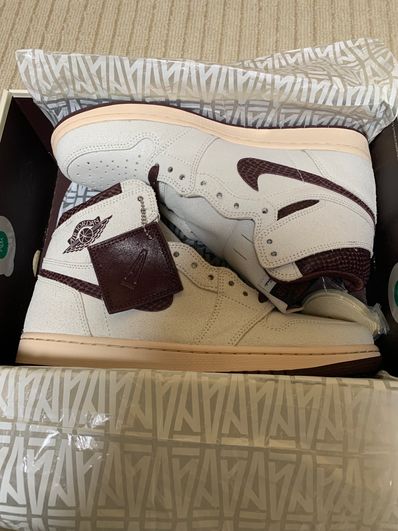 A Ma Maniere × Nike Air Jordan 1 Retro High OG "Sail and Burgundy"