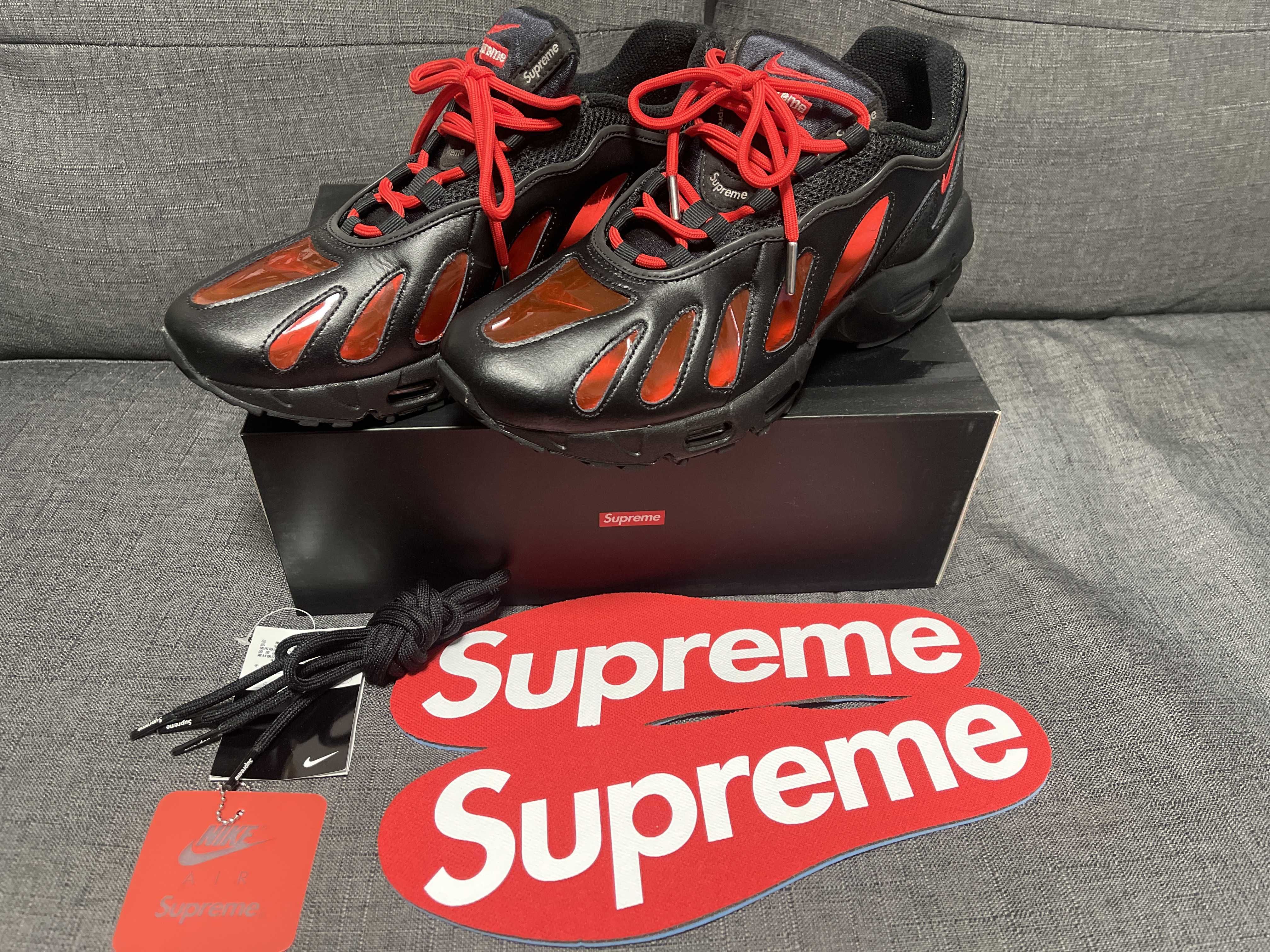 Supreme × Nike Air Max 96 "Black/Speed Red/Clear"