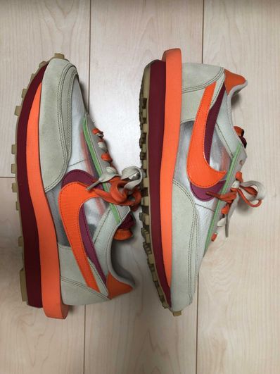 CLOT × Sacai × Nike LD Waffle "Orange Blaze"