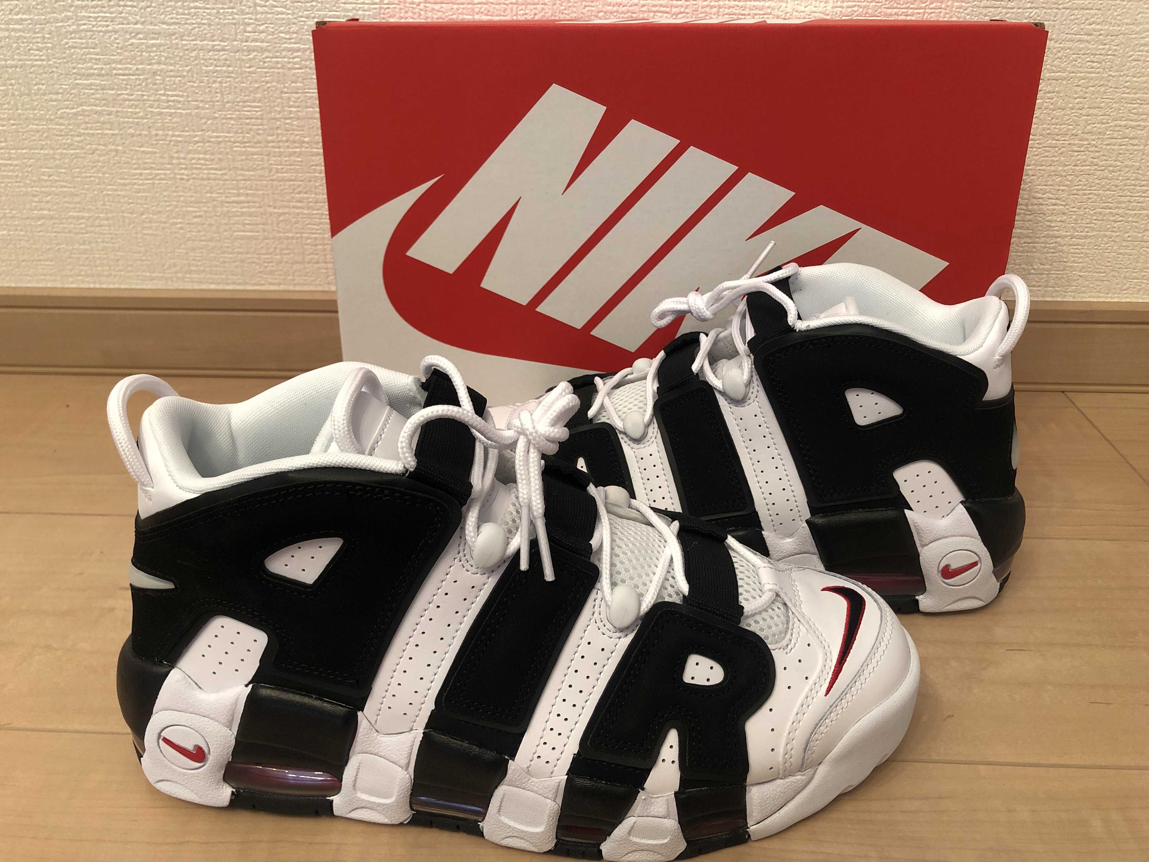 NIKE AIR MORE UPTEMPO "WHITE/BLACK/UNIVERSITY RED"(2020)