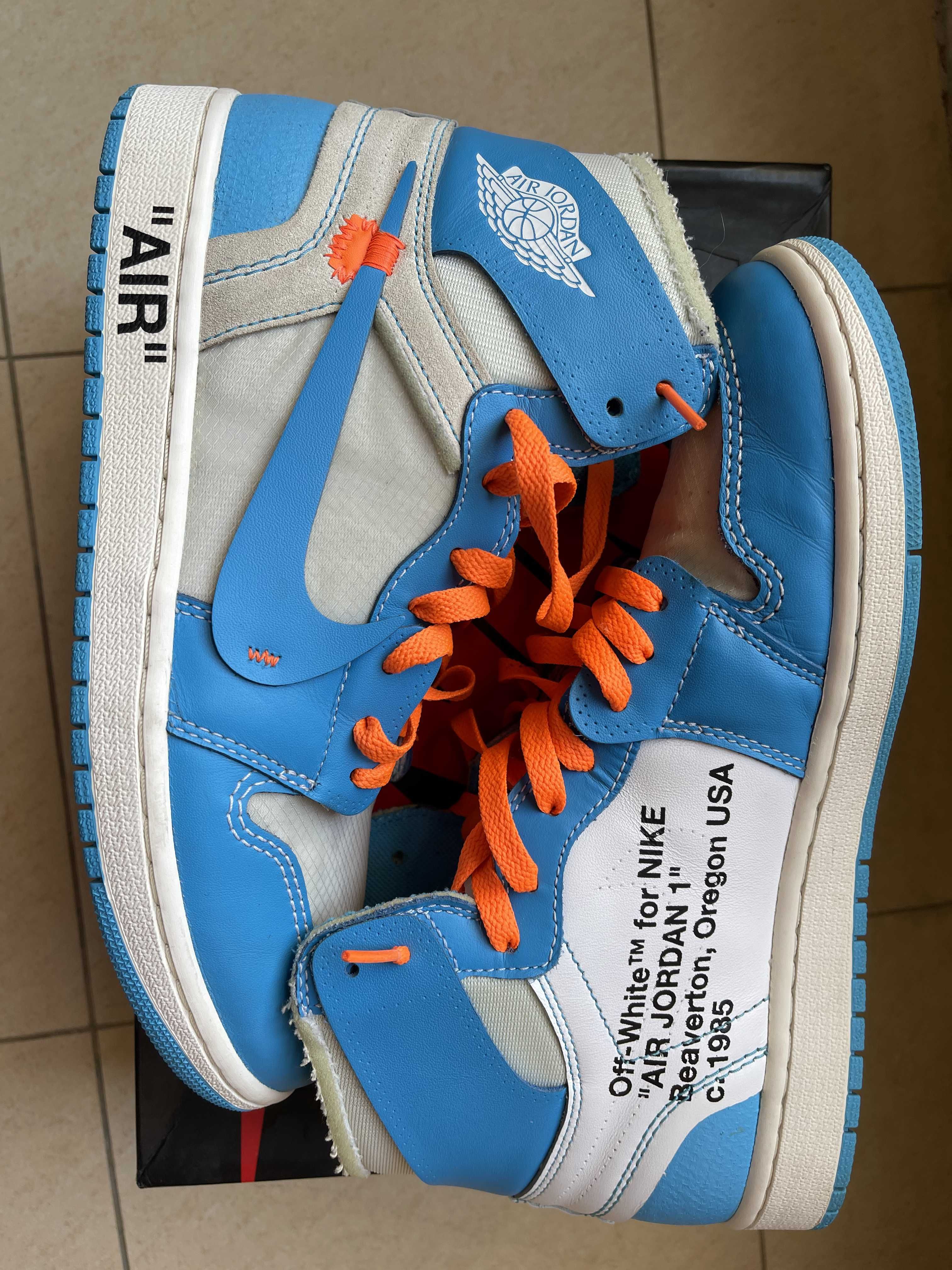 Off-White × Nike Air Jordan 1 High UNC "White/Dark Powder Blue"