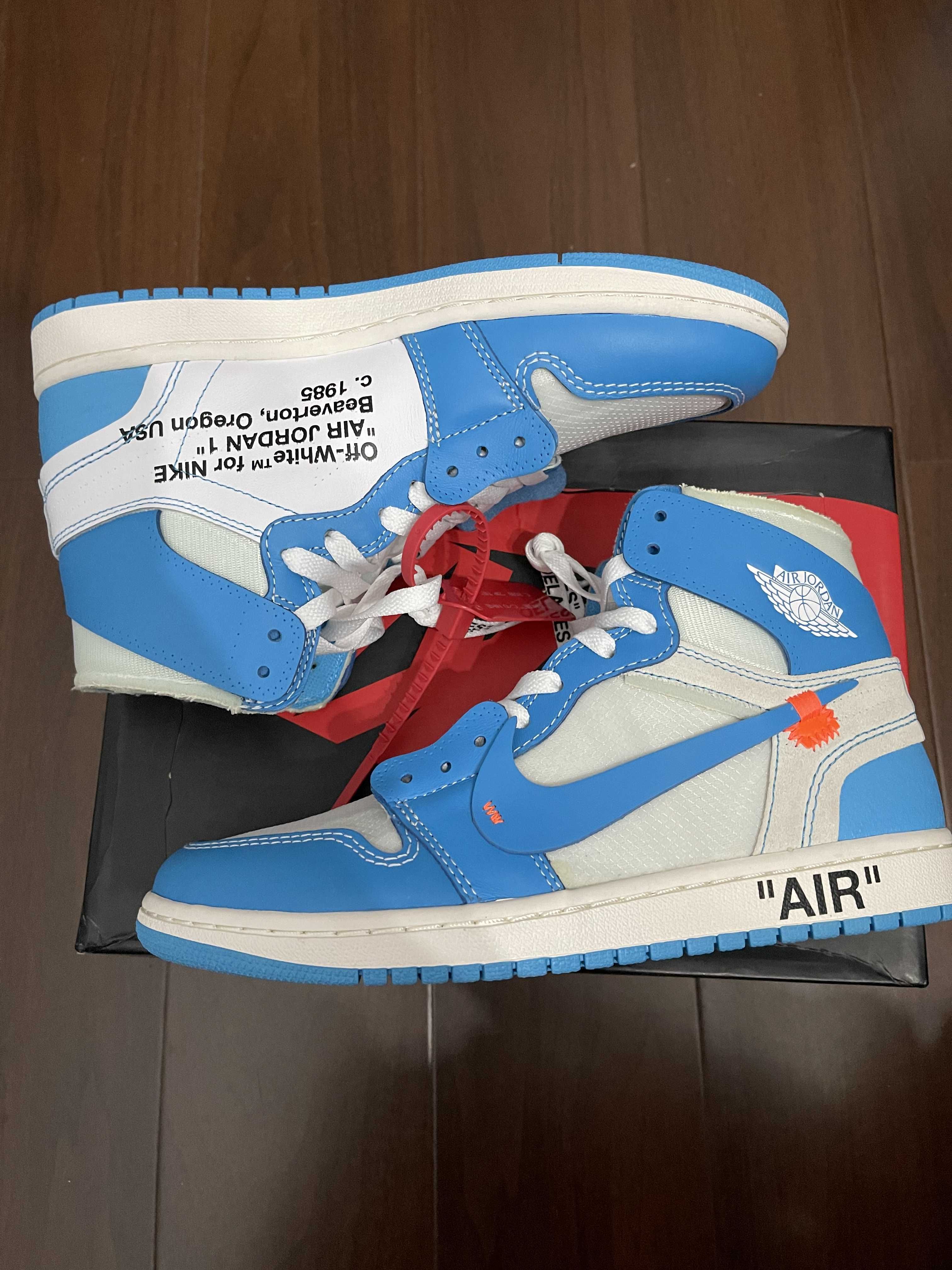 Off-White × Nike Air Jordan 1 High UNC "White/Dark Powder Blue"