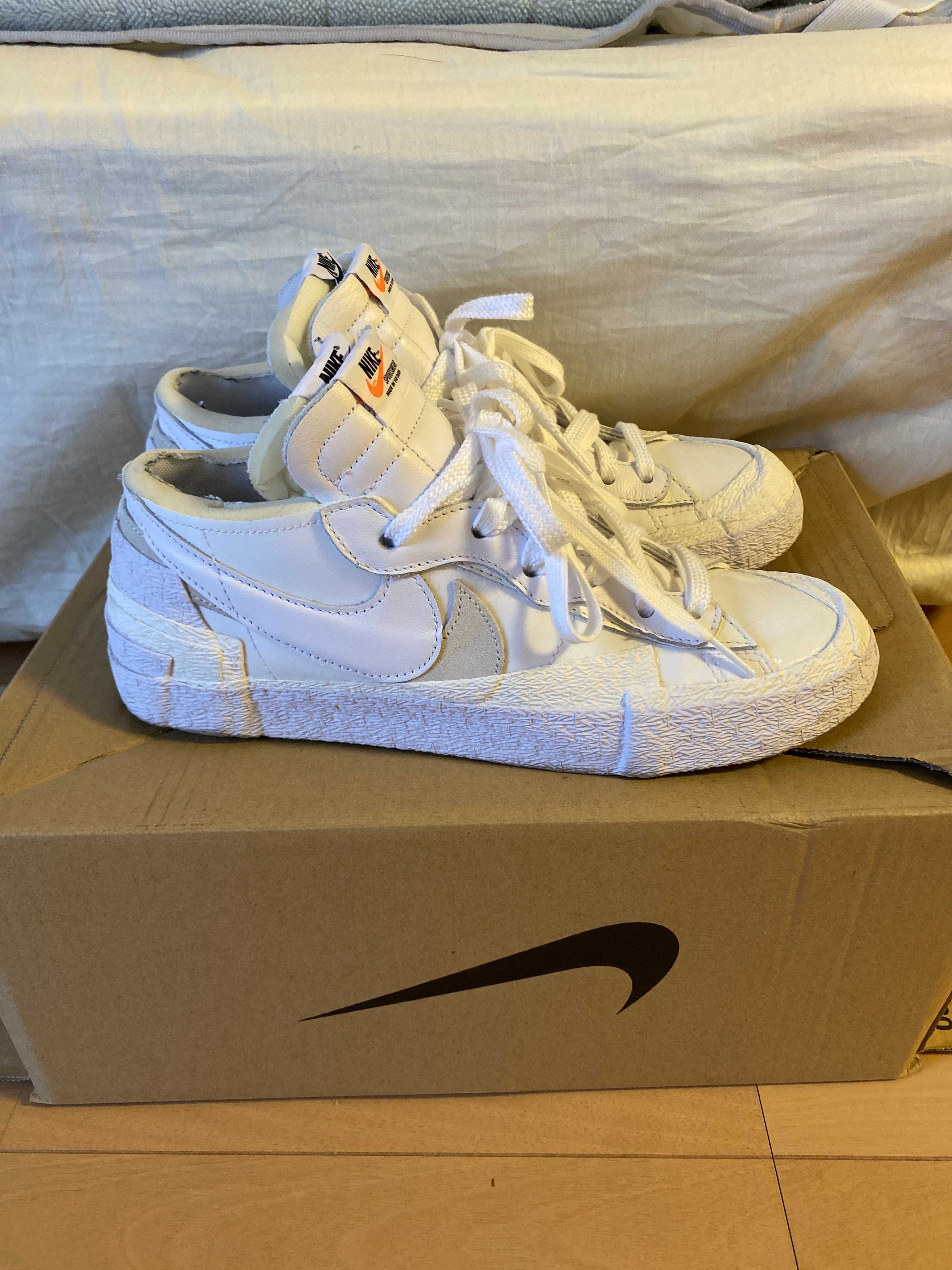 sacai × Nike Blazer Low "White Patent Leather"