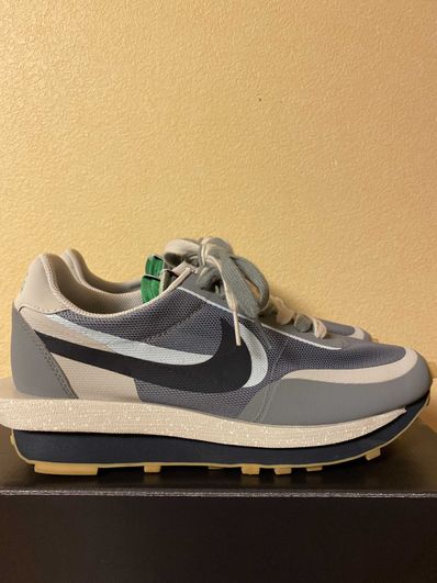 CLOT × Sacai × Nike LD Waffle "Grey Obsidian/Cool Grey"