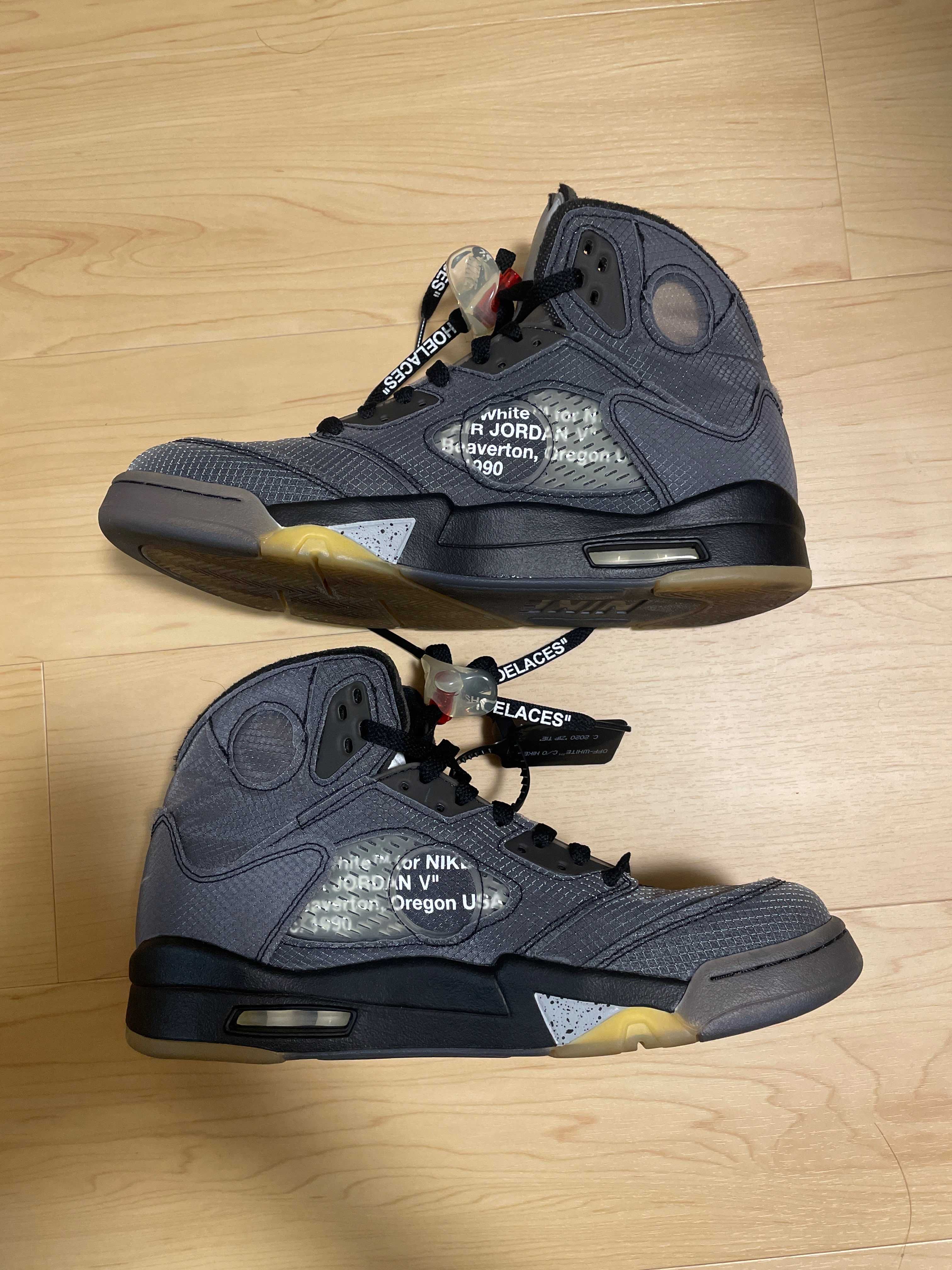 Off-White × Nike Air Jordan 5 "Black/Muslin/Fire Red"