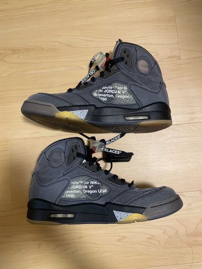 Off-White × Nike Air Jordan 5 "Black/Muslin/Fire Red"