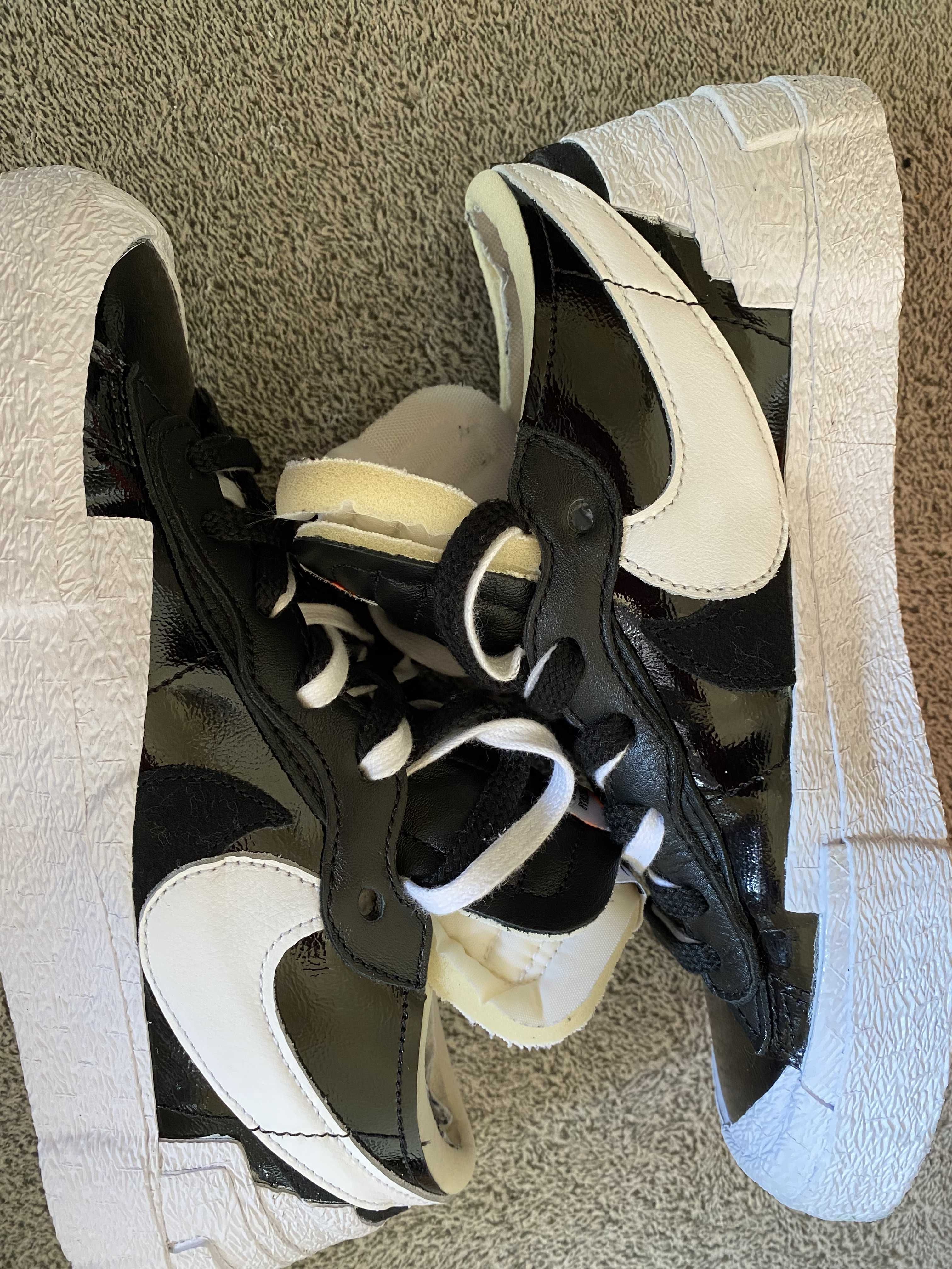 sacai × Nike Blazer Low "Black Patent Leather"