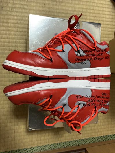 Off-White × Nike Dunk Low "University Red/Wolf Grey"