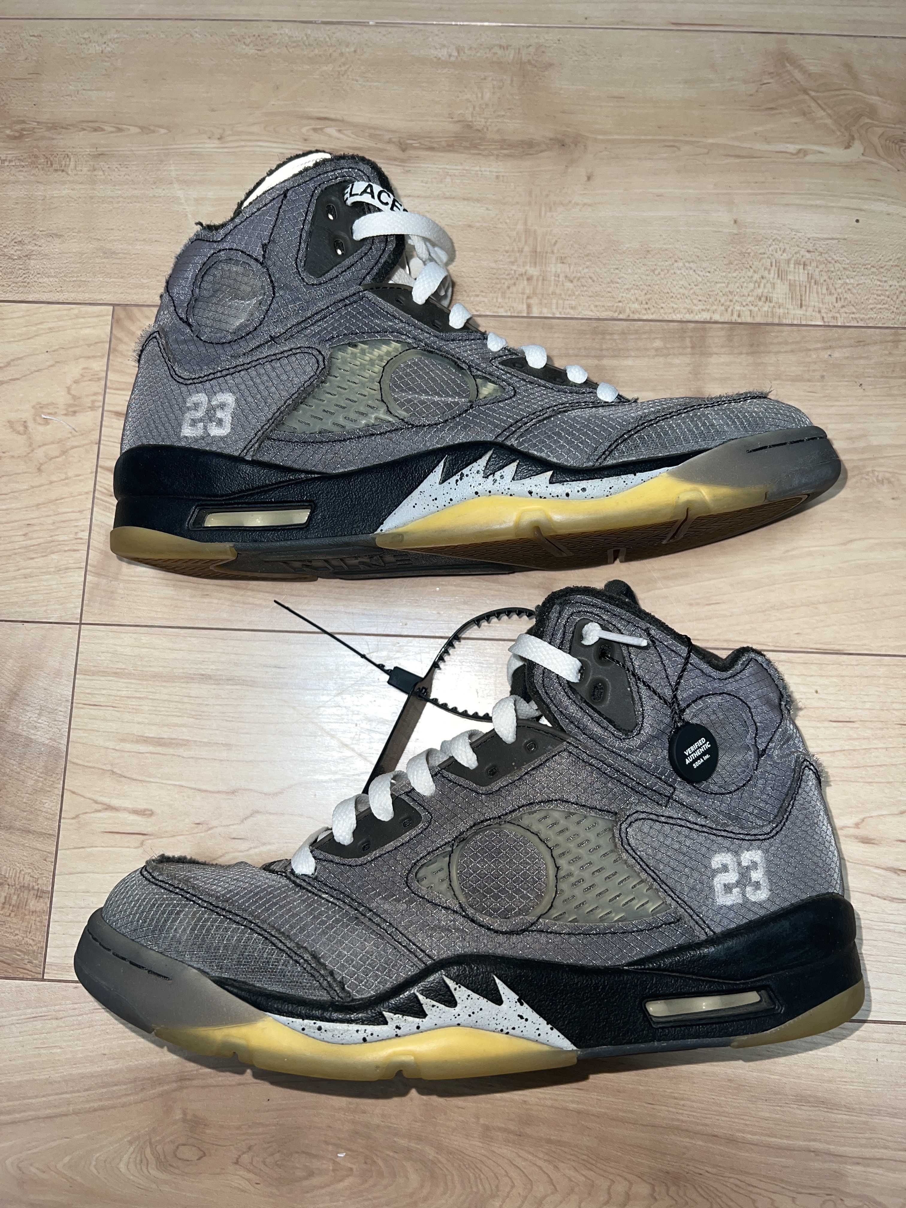 Off-White × Nike Air Jordan 5 "Black/Muslin/Fire Red"