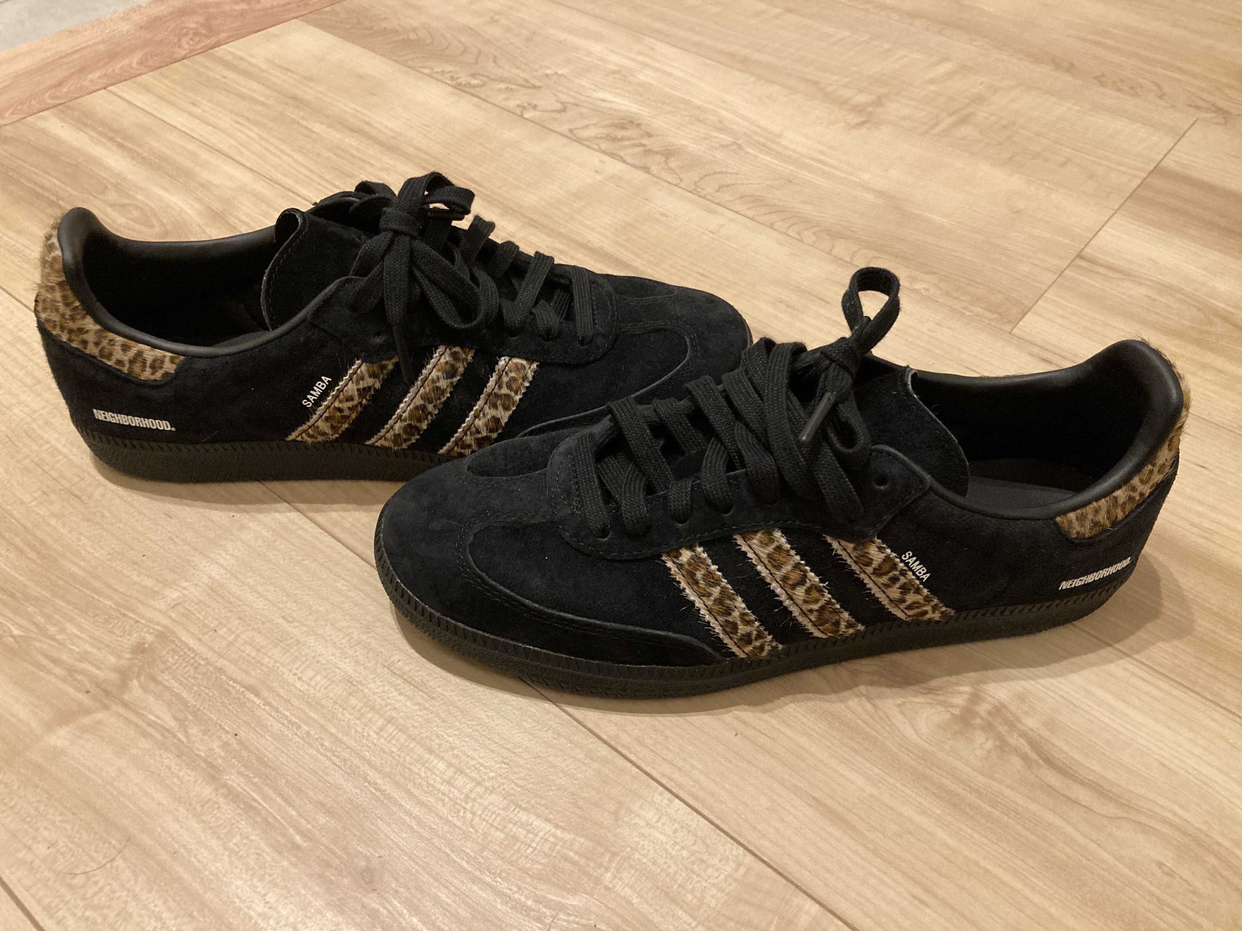 END. × NEIGHBORHOOD × adidas Samba "Core Black/Leopard"