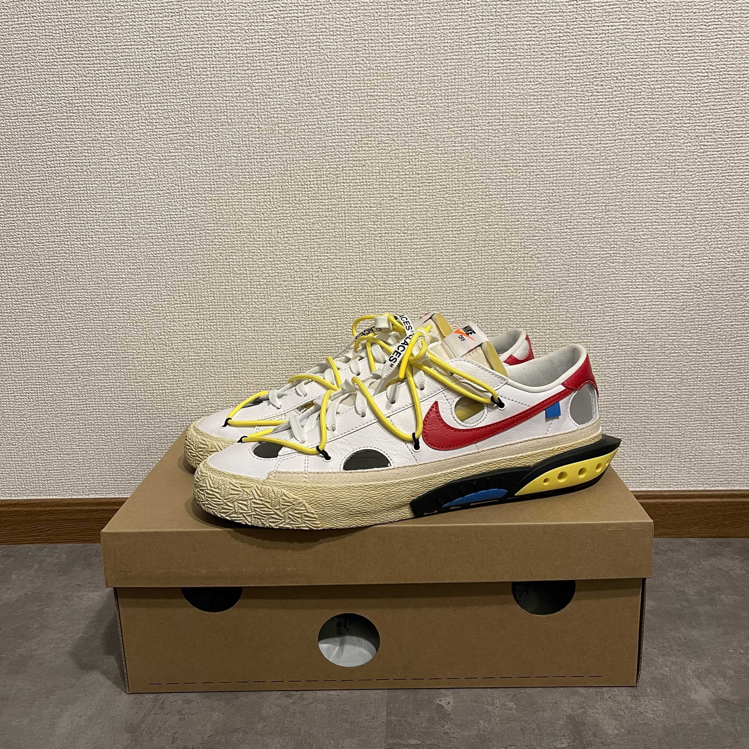 Off-White × Nike Blazer Low "White and University Red"