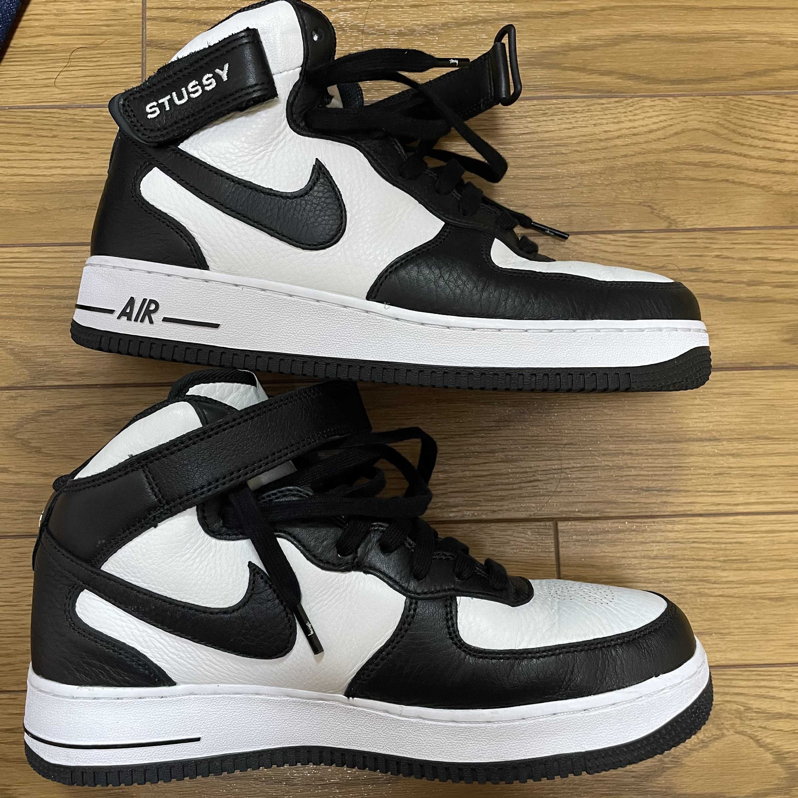 Stussy × Nike Air Force 1 Mid "Black and Light Bone"