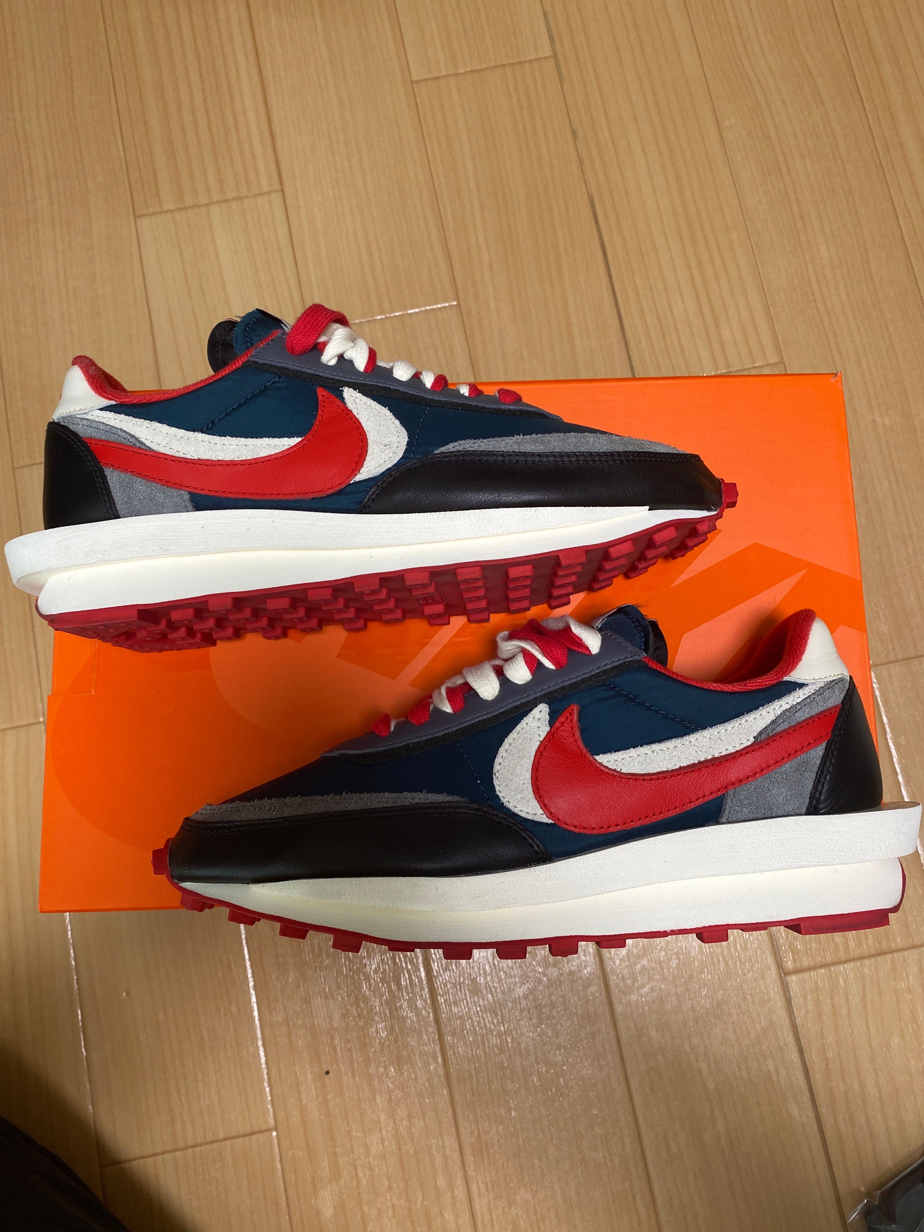 UNDERCOVER × sacai × Nike LD Waffle "Midnight Spruce/Pale Ivory-Dark Grey-University Red"