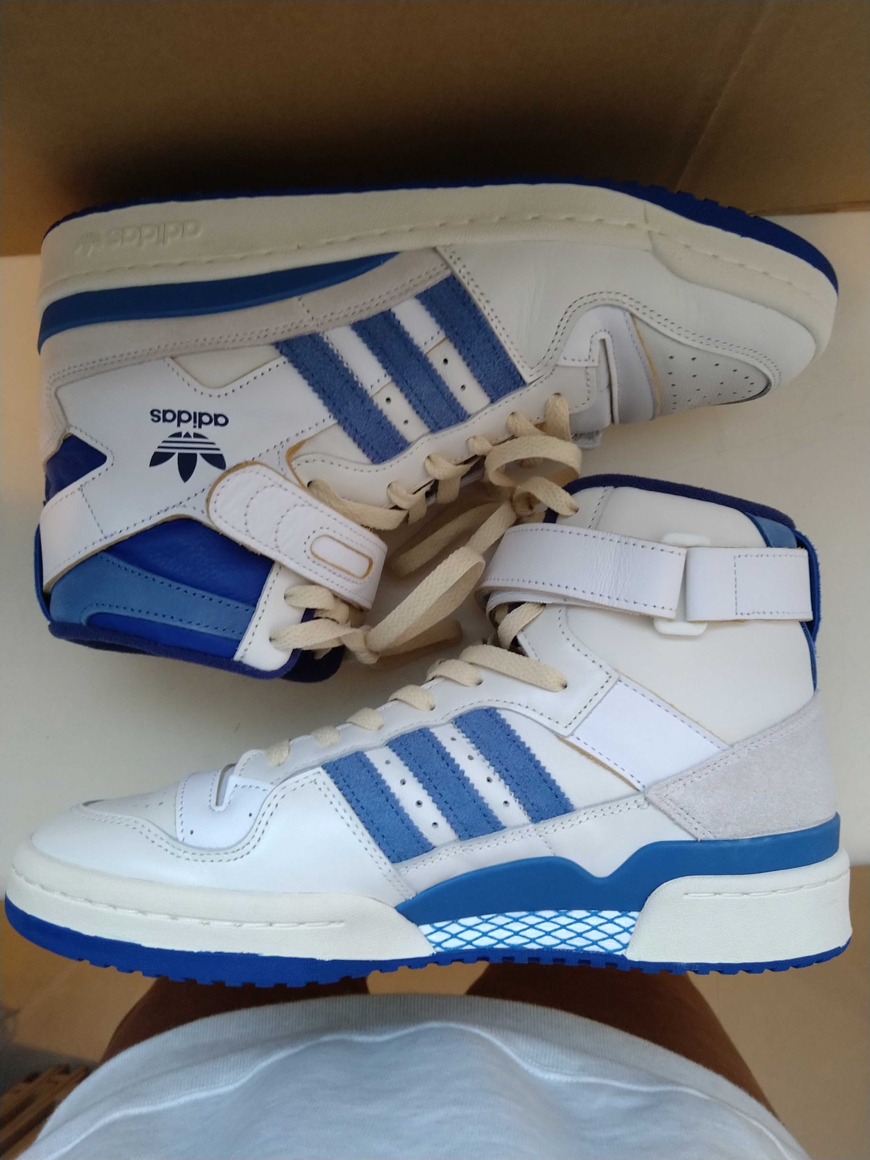 adidas Forum 84 High Blue Thread "Off White-Bright Blue/Footwear White"