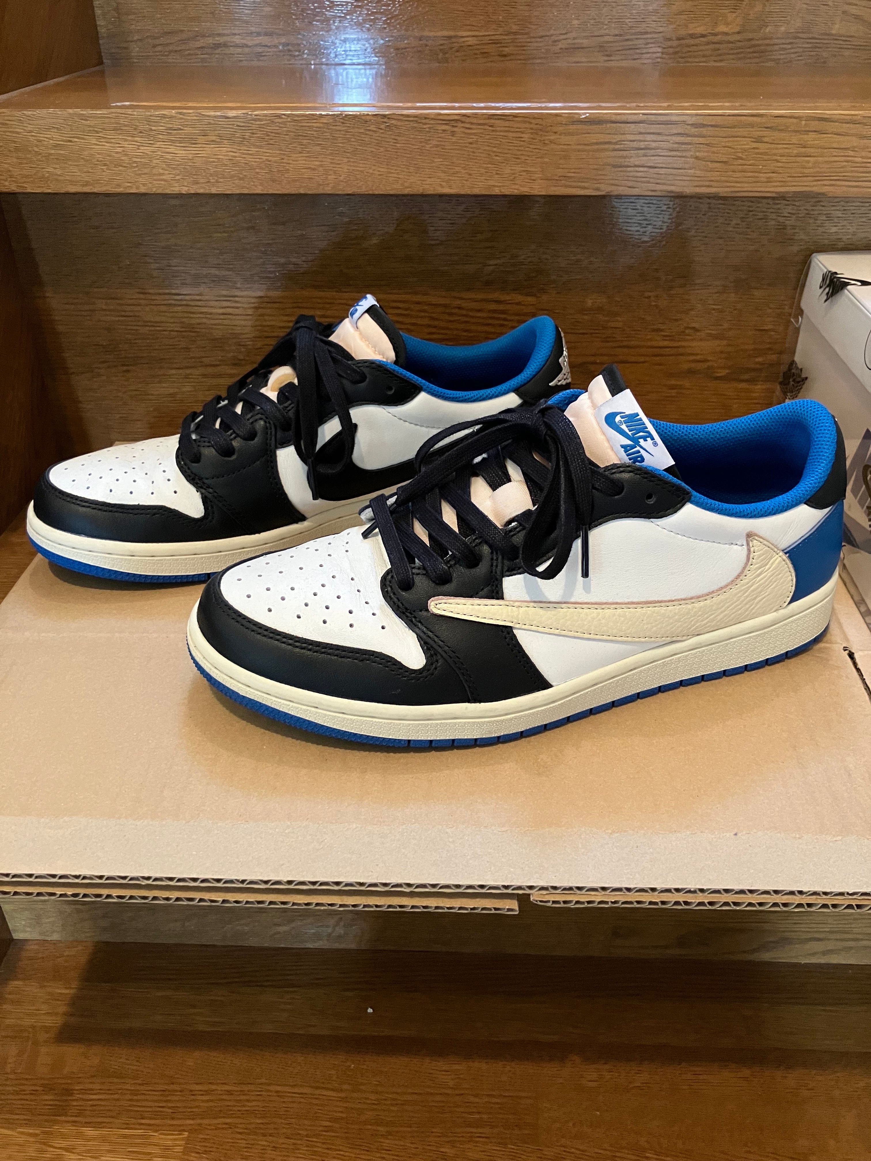 Travis Scott × fragment design × Nike Air Jordan 1 Low OG SP "Military Blue"