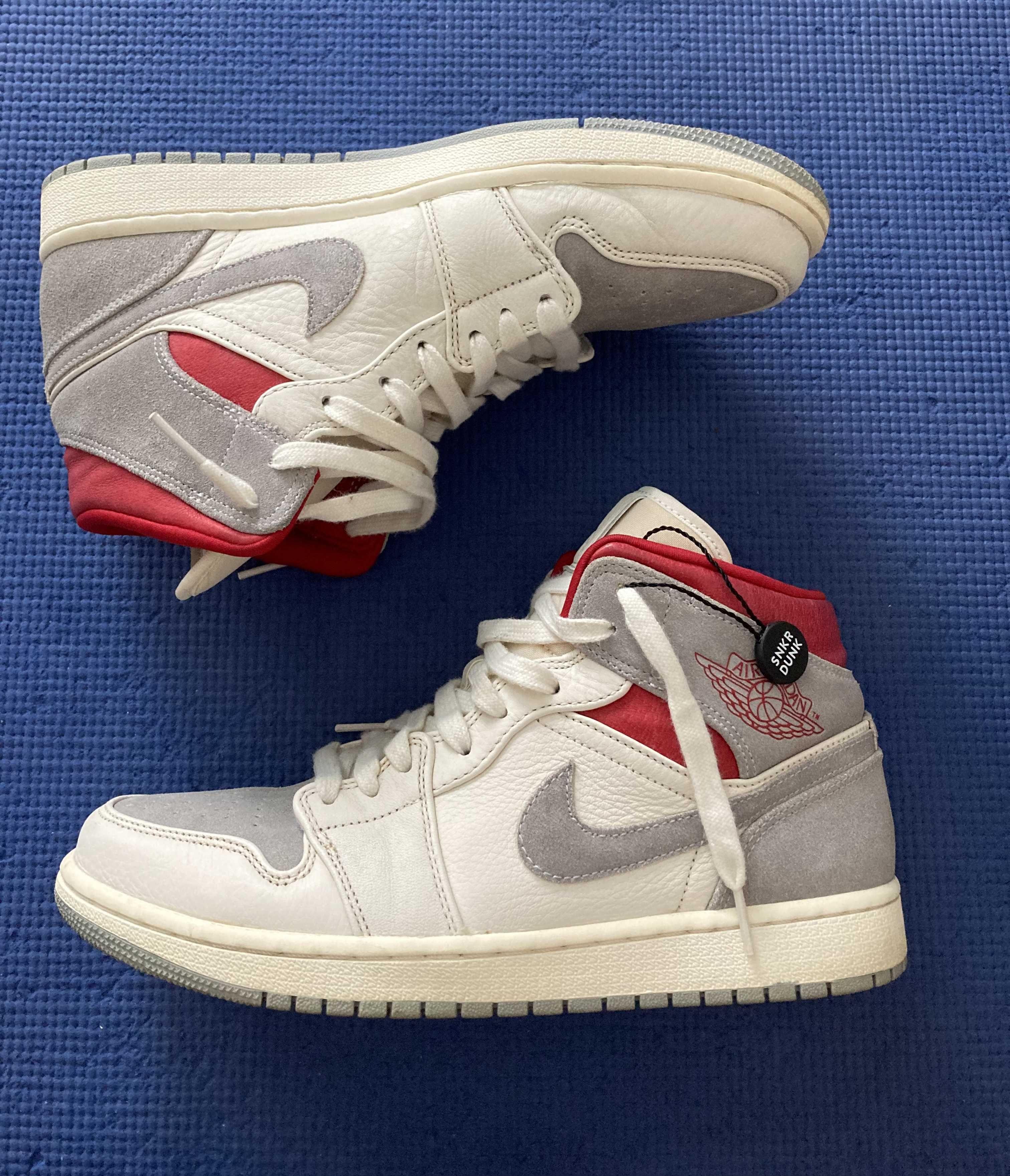 SNS×NIKE AIR JORDAN 1 MID "GREY/RED"