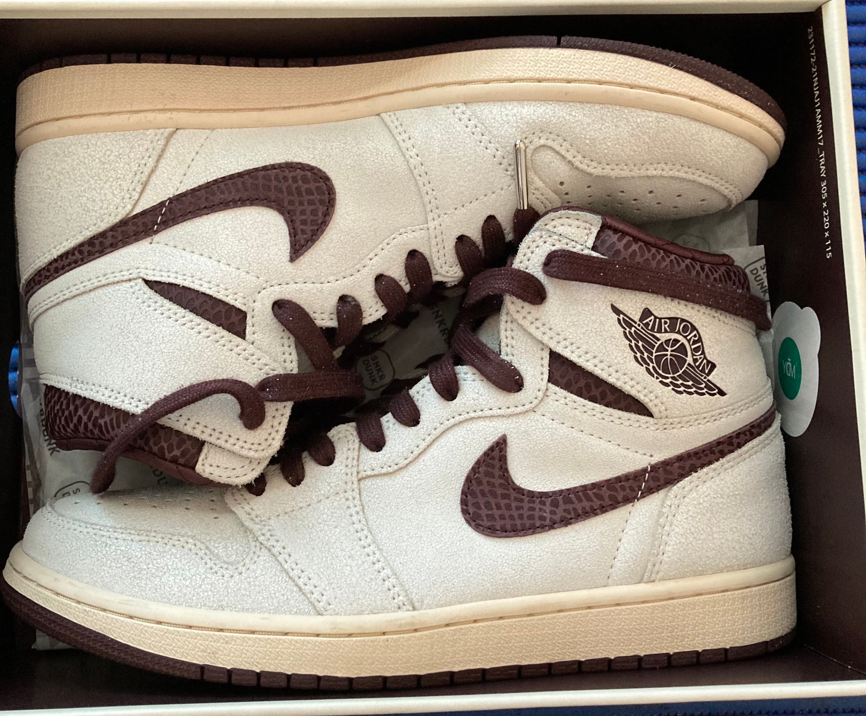 A Ma Maniere × Nike Air Jordan 1 Retro High OG "Sail and Burgundy"