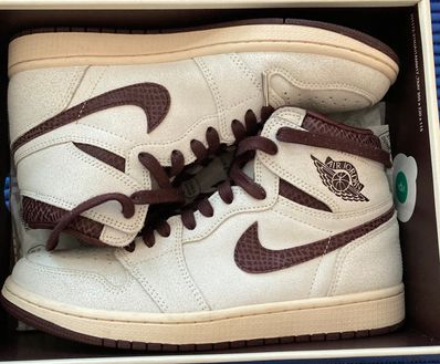 A Ma Maniere × Nike Air Jordan 1 Retro High OG "Sail and Burgundy"