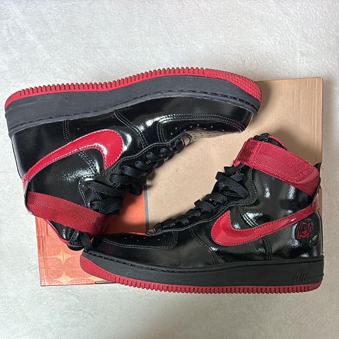 Nike Air Force 1 High Rose Garden "Black/Varsity Red"