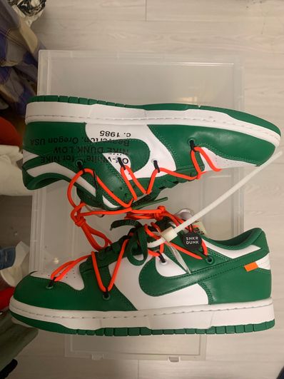 Off-White × Nike Dunk Low "White/Pine Green"