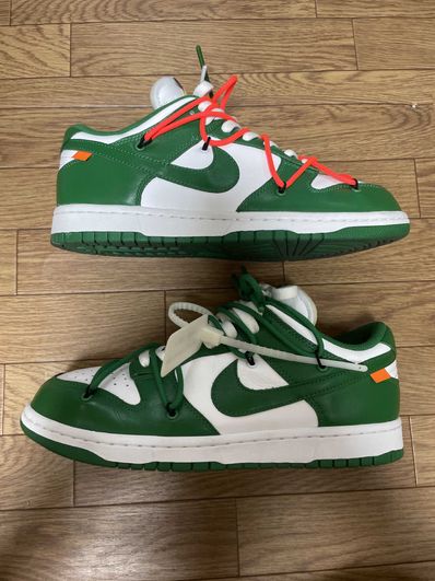 Off-White × Nike Dunk Low "White/Pine Green"