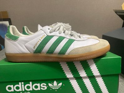 Sporty & Rich × adidas Samba OG "Footwear White/Green/Gum"