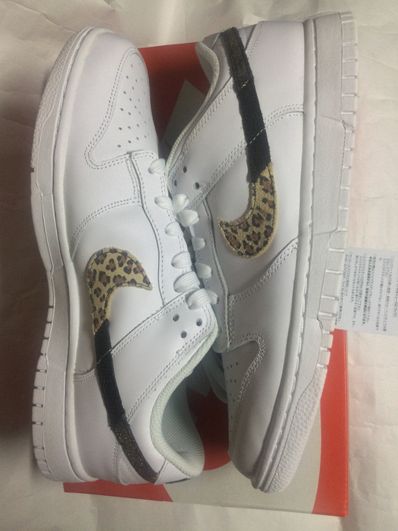 Nike Women's Dunk Low SE "White/Animal Swoosh/Safari"