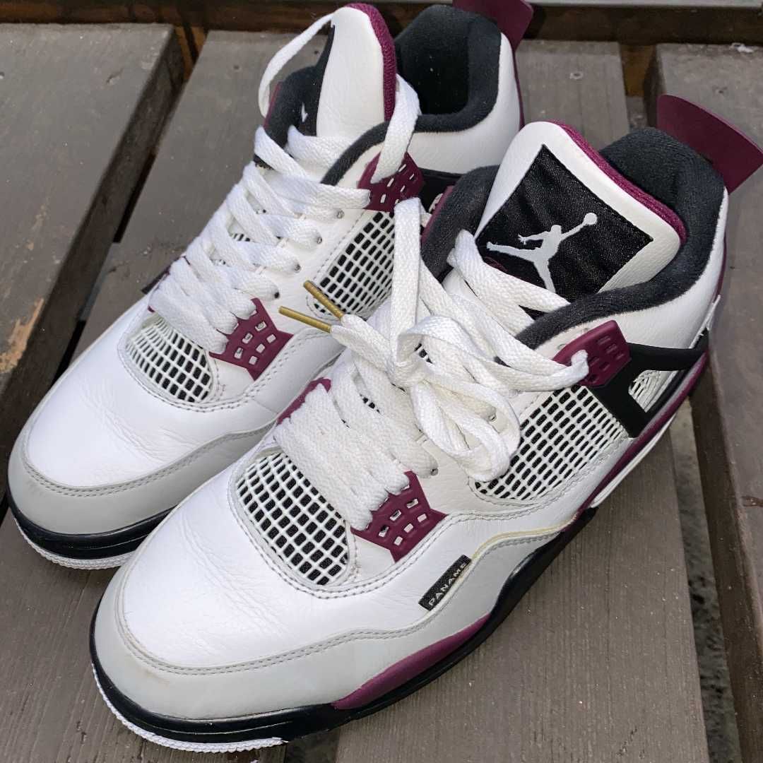 Paris Saint Germain ×Nike Air Jordan 4 Retro "White/Bordeaux/Neutral Gray"